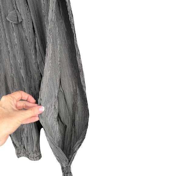 DRESS FORUM Blue White Pinstripe Elastic Waist & Cuffs Casual Womens Pants Small - Picture 3 of 9